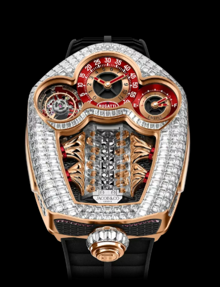(image for) Jacob & Co bugatti tourbillon baguette ROSE GOLD Replica Watch BU820.40.BD.AA.A